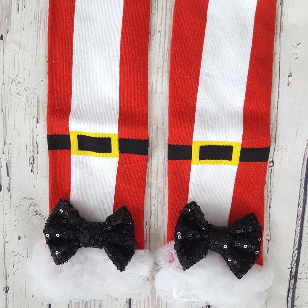 Santa Christmas Legwarmers For Baby Girls and Toddler Girls Brand New